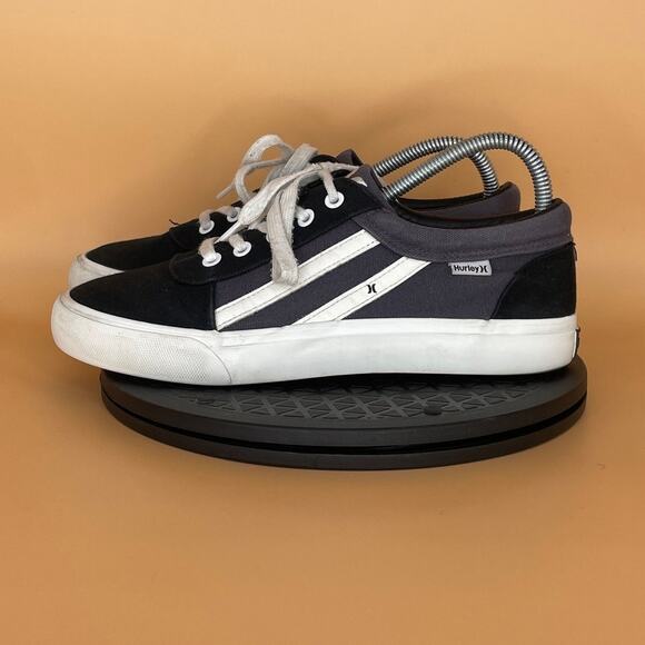 Womens Hurley Boardy Textured Skateboard Sneakers Size 6 Black White - Picture 1 of 6